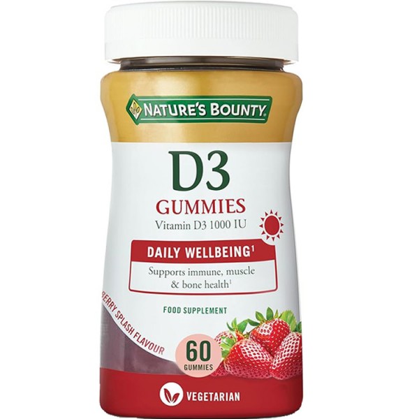 Nature's Bounty Vitamin D3 1000 IU - 60 Gummies 