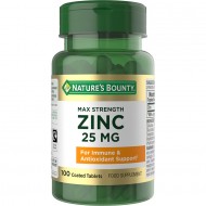 Nature's Bounty Max Strength Zinc 25mg - 100 Coated Tablets