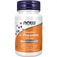 NOW Foods L-Theanine 100 mg with Inositol and Taurine - 90 Chewable
