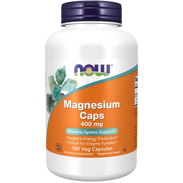 NOW Foods Magnesium 400mg - 180 veg Caps