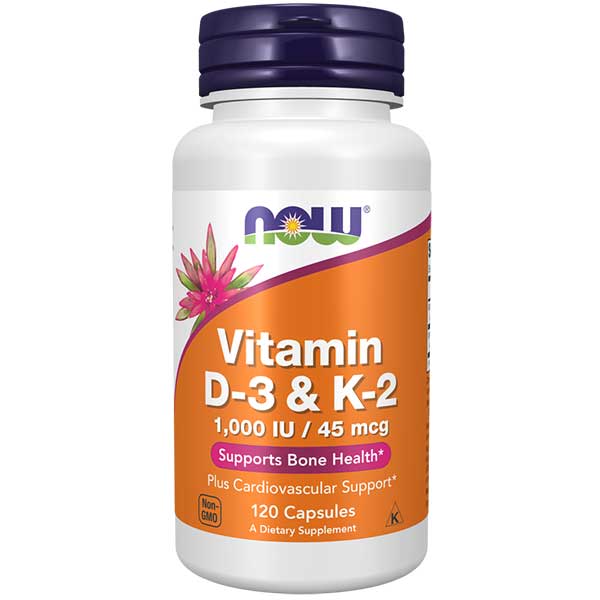 Now Foods Vitamin D3 & K2 - 120 capsules