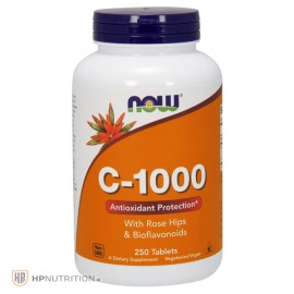 NOW Foods Vitamin C 1000mg with Rose Hips & Bioflavonoids 250 Tabs