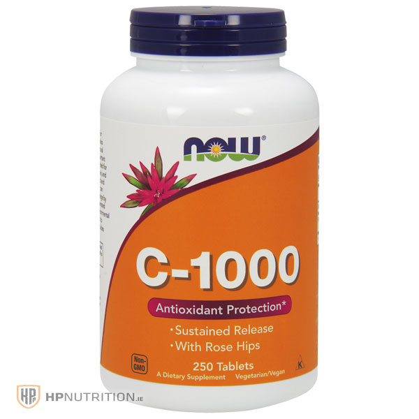 NOW Foods Vitamin C 1000mg with Rose Hips Sustained Release 250 Tabs