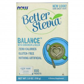 NOW Foods Better Stevia Balance With Chromium & Inulin (100 Packets)