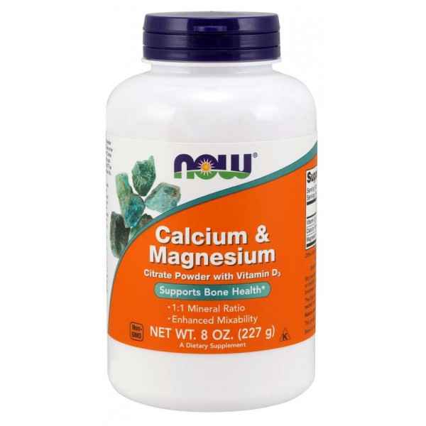 NOW Foods Calcium & Magnesium Citrate Powder with D3 227g