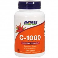 NOW Foods Vitamin C 1000mg Sustained Released with Rose Hips - 100 Tabs