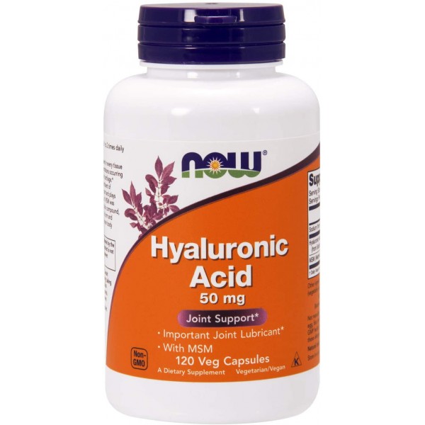 NOW Foods Hyaluronic Acid 50mg with MSM 120 Veg Capsules