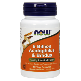 NOW Foods 8 Billion Acidophilus & Bifidus Probiotic 60 Veggie Caps