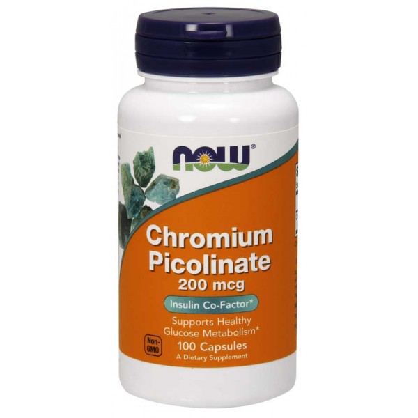 NOW Foods Chromium Picolinate 200mcg- 100 Veg Caps