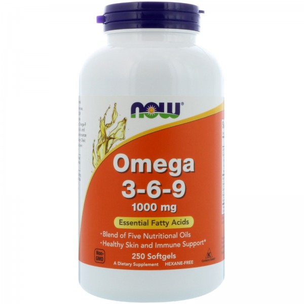 NOW Foods Omega 3-6-9, 1000mg - 250 Softgel