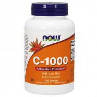 NOW Foods Vitamin C 1000mg with Rose Hips & Bioflavonoids  - 100 tablets