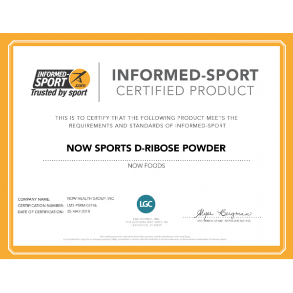 NOW Sports D-Ribose Powder For ATP 227g