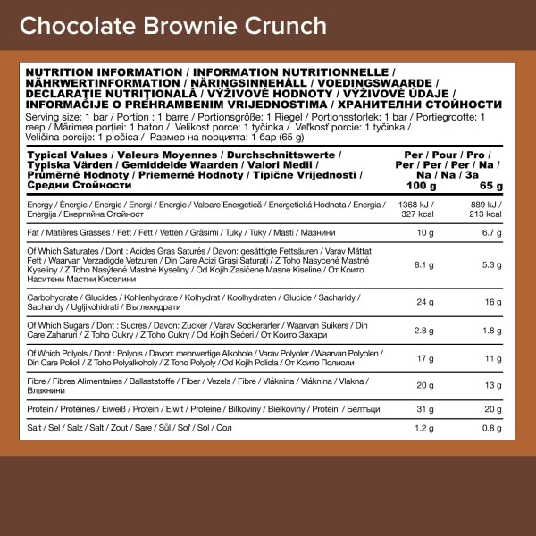 Optimum Nutrition Protein Bar Choc Brownie 65gx10 