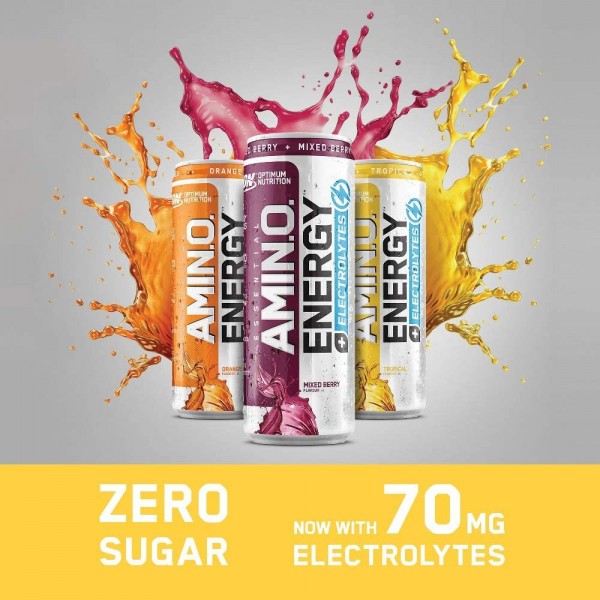 Optimum Nutrition Amino Energy + Electrolytes 250ml - 24 Pack  