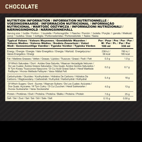 Optimum Nutrition Protein Shake 330ml x 12