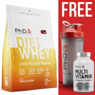PhD Diet Whey 2kg + FREE PhD MultiVitamin & Shaker