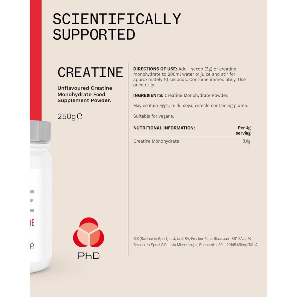 PhD Creatine Micronised Powder 250g