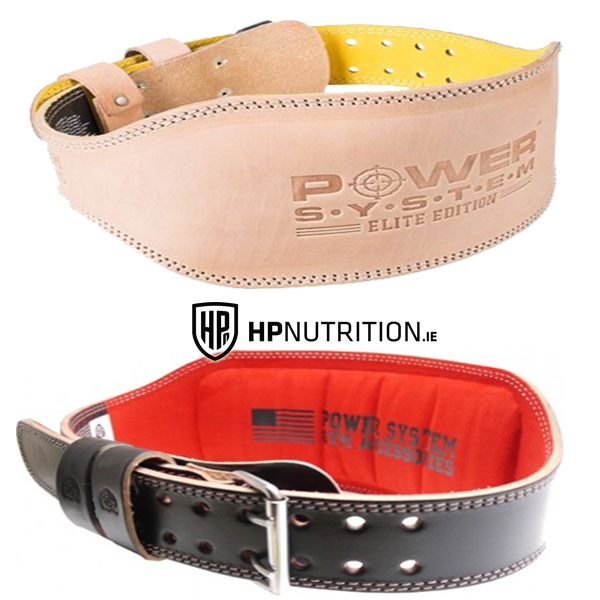 Power System ELITE Weight Lifting 6" Leather Belt PS-3030 