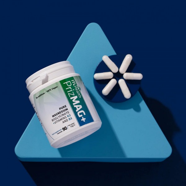 PrizMAG Magnesium Bisglycinate Plus Vitamin D3 & K2 - 90 Capsules