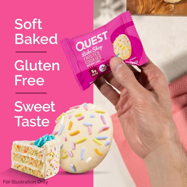 Quest Nutrition Frosted Protein Cookies - Box of 8 *BB 08-2026