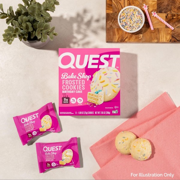 Quest Nutrition Frosted Protein Cookies - Box of 8 *BB 08-2026