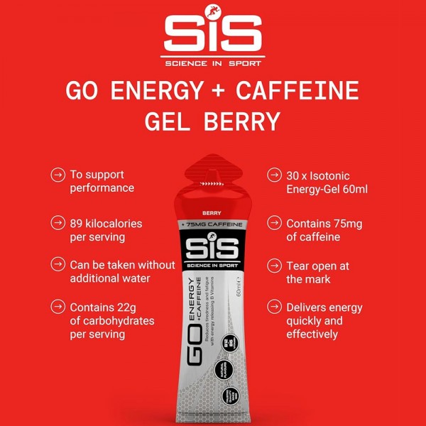 SiS Go Isotonic Energy + Caffeine Gels 60ml x 30 Pack