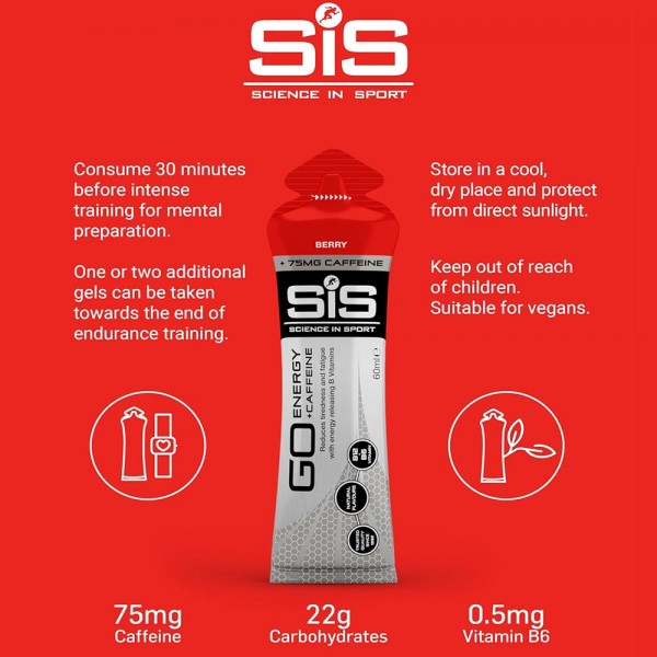SiS Go Isotonic Energy + Caffeine Gels 60ml x 30 Pack