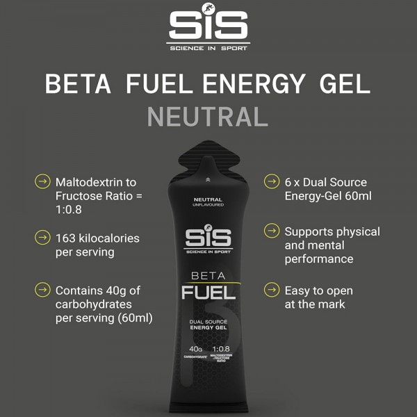 SiS Beta Fuel Energy Gels 60ml x 6 Pack