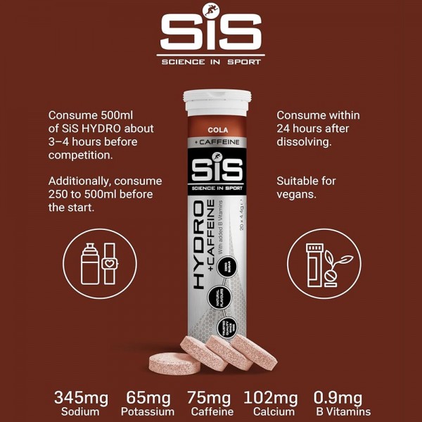 SiS Go Hydro Caffeine Electrolyte Zero Tabs - 20 Tabs 