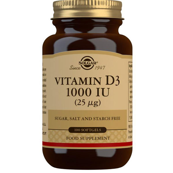 Solgar Vitamin D3 1000IU - 100 Soft Gels