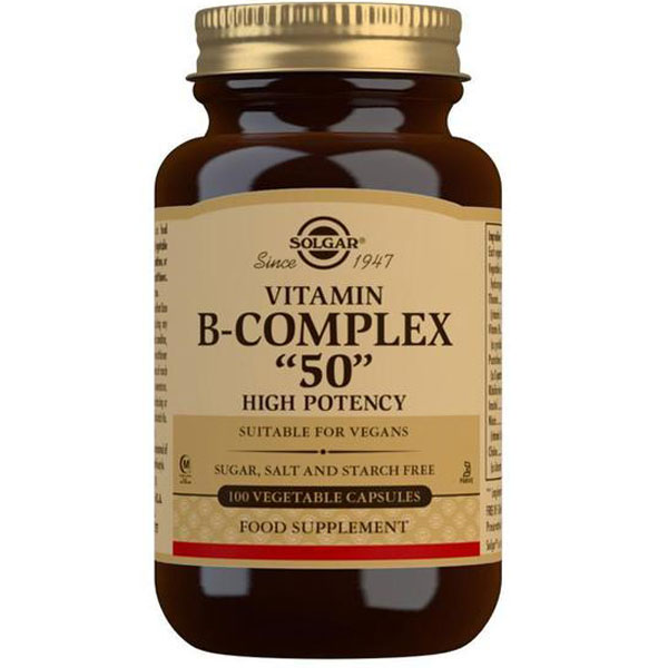Solgar Vitamin B Complex 50 High Potency Vegetable Capsules - Pack of 100