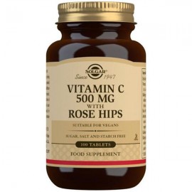 Solgar Vitamin C 500mg with Rose Hips - 100 Tablets