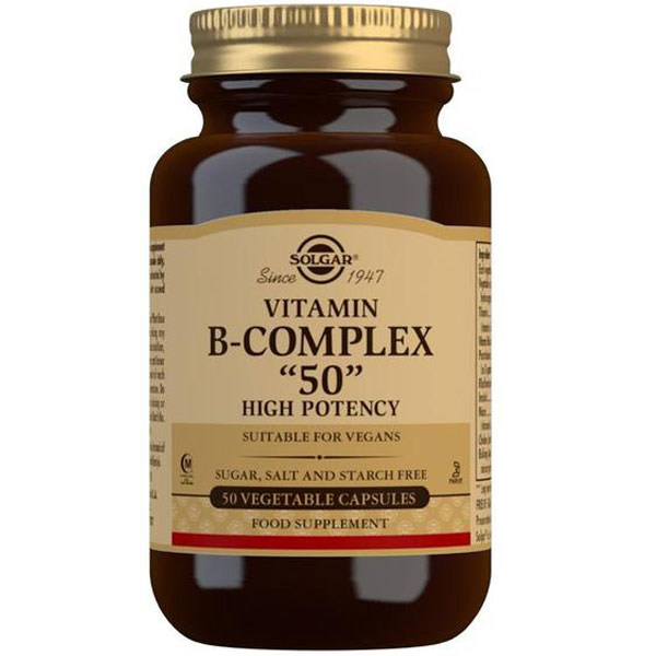Solgar Vitamin B Complex 50 High Potency Vegetable Capsules - Pack of 50