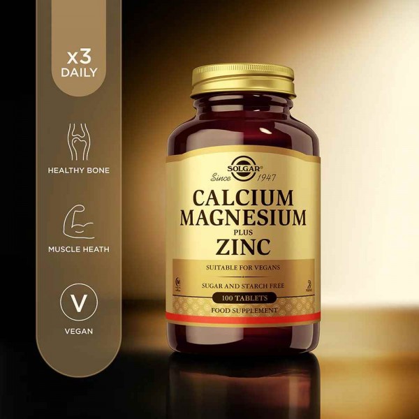 Solgar Calcium Magnesium Plus Zinc - 100 Tablets