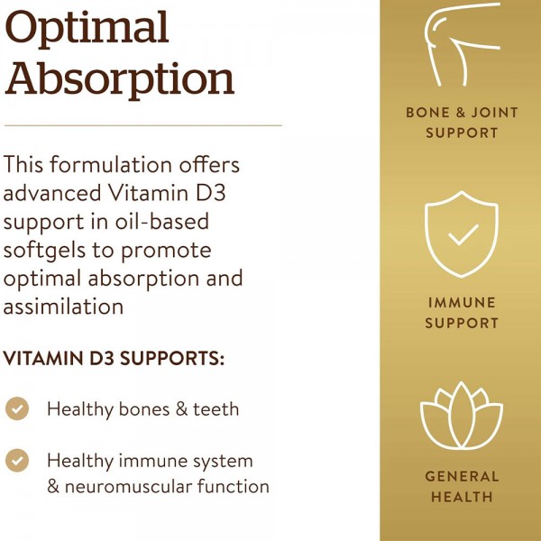 Solgar Vitamin D3 1000IU - 100 Softgels