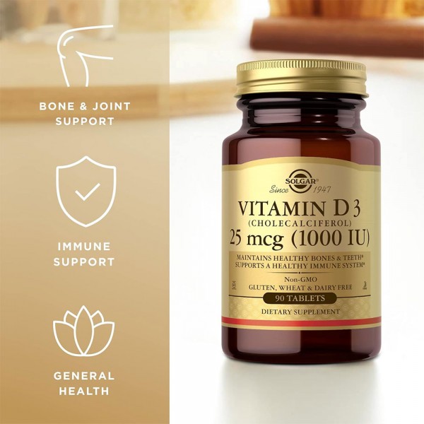 Solgar Vitamin D3 1000IU - 90 Tablets