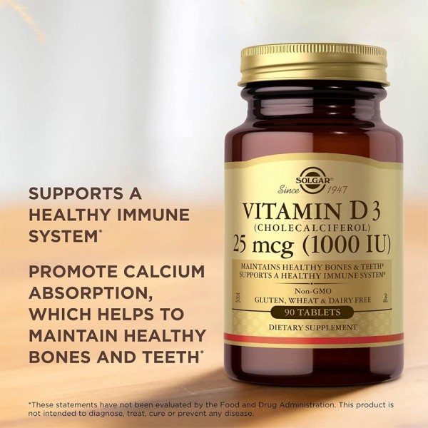 Solgar Vitamin D3 1000IU - 90 Tablets