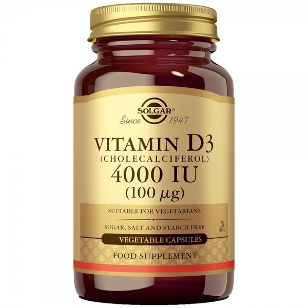 Solgar Vitamin D3 4000 IU - 60 Vegetable Capsules