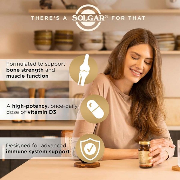 Solgar Vitamin D3 4000 IU - 60 Vegetable Capsules