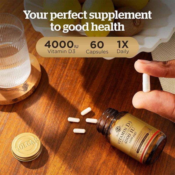 Solgar Vitamin D3 4000 IU - 60 Vegetable Capsules