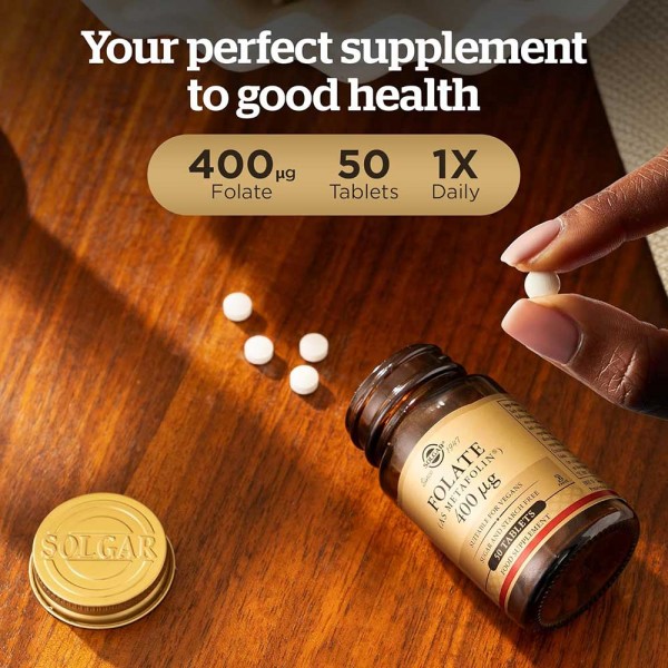 Solgar Folate (as Metafolin) 400 mcg - 50 Tablets