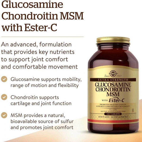 Solgar Extra Strength Glucosamine Chondroitin MSM - 60 Tablets