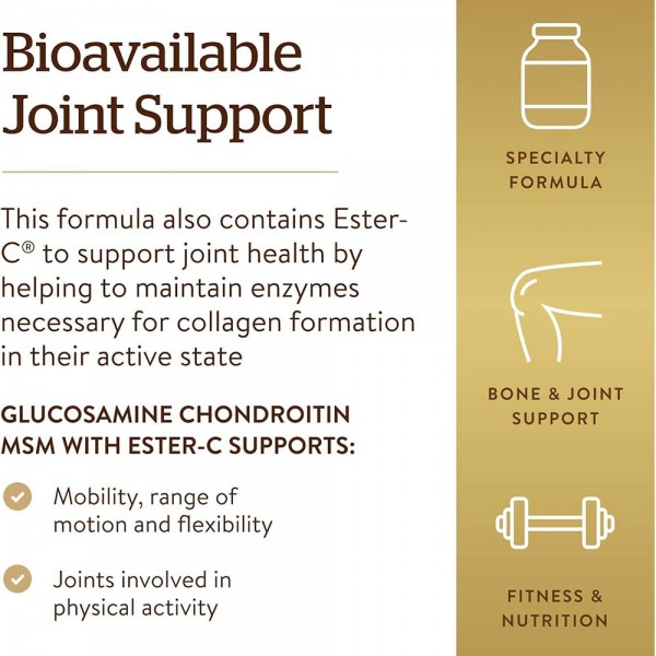Solgar Extra Strength Glucosamine Chondroitin MSM - 60 Tablets