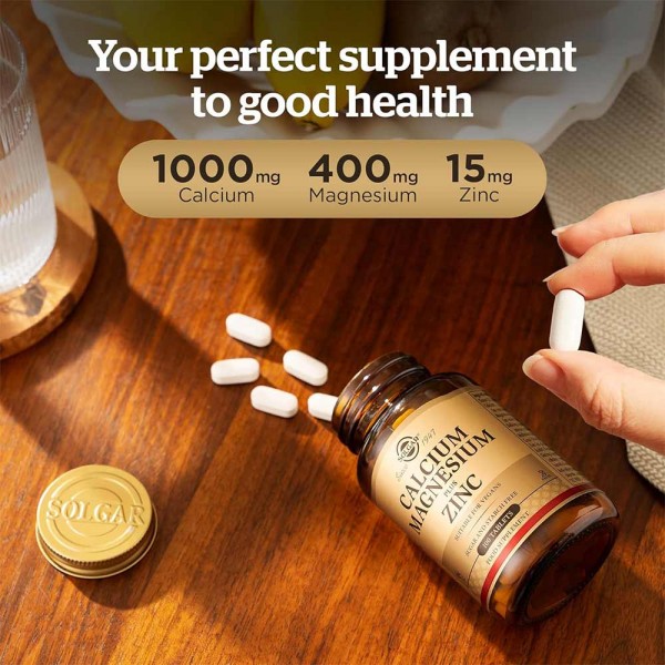 Solgar Calcium Magnesium Plus Zinc - 100 Tablets