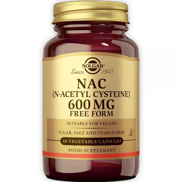 Solgar NAC (N-Acetyl-L-Cysteine) 600mg - 60 Vegetable Capsules