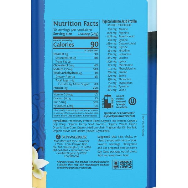 SunWarrior Blend Vegan Organic Plant Protein 750g 