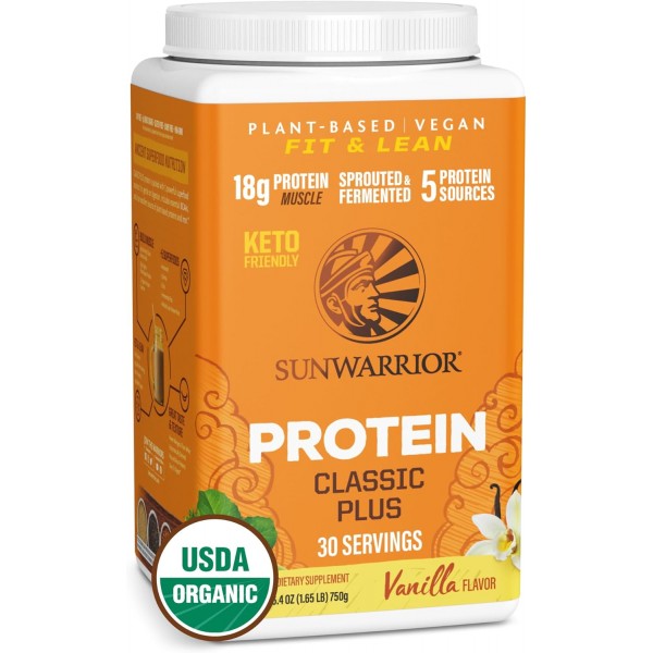 Sunwarrior Classic Plus Organic Vegan Plant Protein 750g