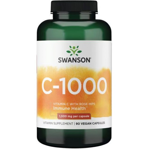 Swanson Vitamin C with Rose Hips Extract, 1000mg - 90 caps