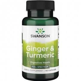 Swanson Full Spectrum Ginger & Turmeric 2-in-1 Formula - 60 Caps
