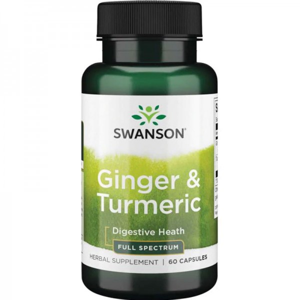 Swanson Full Spectrum Ginger & Turmeric 2-in-1 Formula - 60 Caps